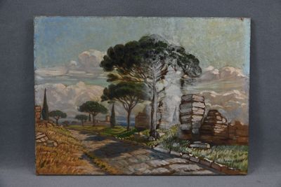 ROUX (XXème), "Rome", Huile sur toile signée en bas à droite…