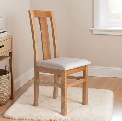 Lot de 4 chaises MARTHA en hêtre chêne clair assise tissu be…