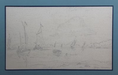 Georges BARREAU (XIX-XXème), "Régate", dessin signé en bas à…
