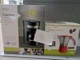 packaging for a coffee maker and a blender on display in a store