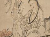 chinese painting of a woman and a man sitting on a bed