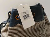 a bag with a price tag on it sitting on a table