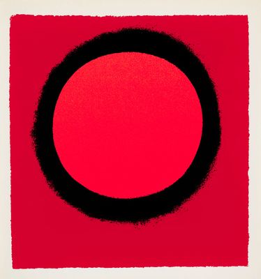 an image of a red and black circle on a white background