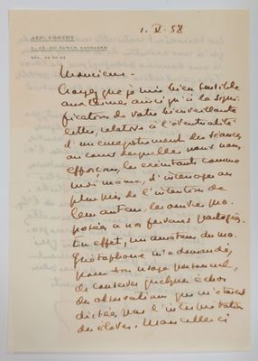 une lettre manuscrite du président des états-unis