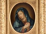an image of a painting of a woman in a blue robe