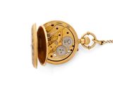 an image of a gold pocket watch on a chain