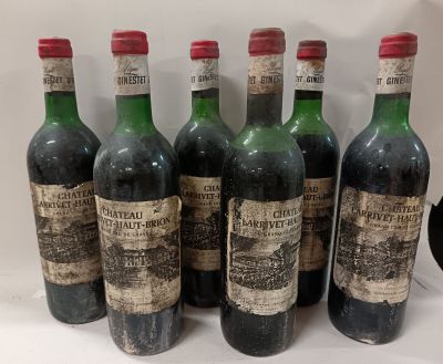 6 bt château Larrivet Haut-Brion 1972 GCC Graves (étiquettes…