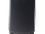 an image of a black suitcase on wheels on a white background