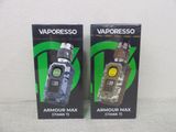 deux boîtes de vaporisateurs Vaporesso posées sur une surface blanche