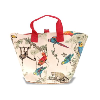 une photo d'un sac fourre-tout orné d'oiseaux