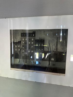 une photo d'une photo d'une ville dans un cadre photo