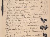 a black and white drawing of a handwritten letter on a piece of paper