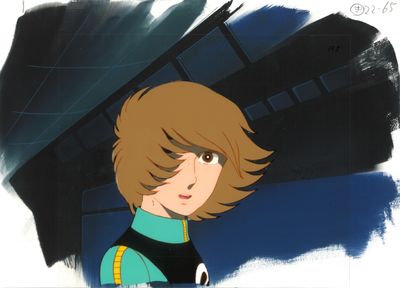 an image of a cartoon of a woman with brown hair and a blue shirt