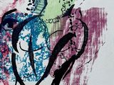 a drawing of a man and a woman kissing
