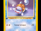 a pokemon card that has a picture of a turtle on it