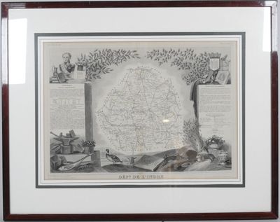 a framed picture of a map of the state of new york
