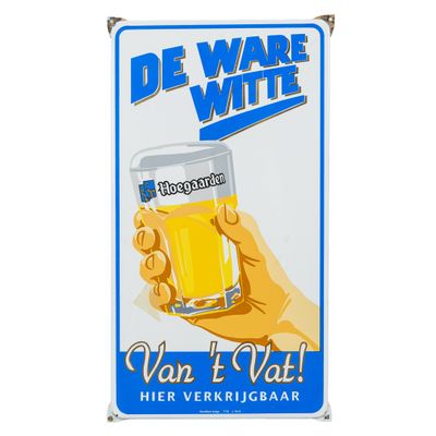 Emaillerie Belge, enseigne publicitaire en émail "De Ware Wi…