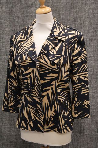 GEORGES RECH – Veste en coton motif feuillage marron noir. Taille...