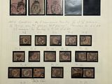 a white sheet of paper with a bunch of stamps on it