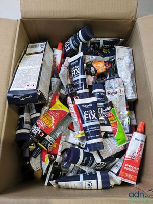 a cardboard box filled with various types of food