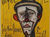 un tableau représentant un homme coiffé d'un chapeau de clown