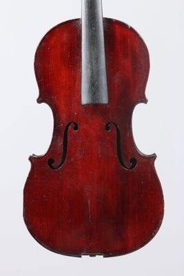 a close up of a violin with a bow on a white background