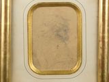 an old picture of a man with a beard in a gold frame