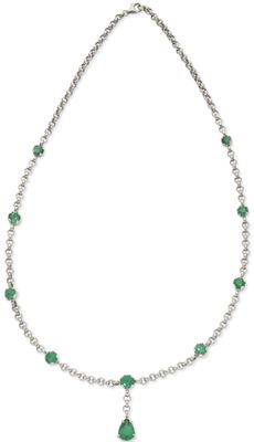 an emerald and diamond necklace, by van cleef