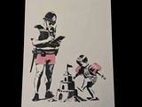 a drawing of a man and a little girl playing with a sand castle