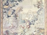 an image of a picture of a painting of a man and a woman in a garden