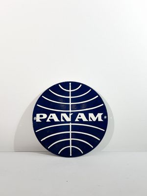 Plaque émaillée ronde d'après Panam Diamètre : 30 cm Petits éclats et  - Photo 1