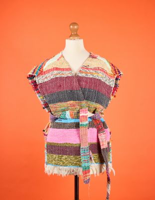 SISSEL EDELBO KIMONO en coton recyclé imprimé, ceinture (tai…