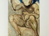 une image représentant le dessin d'un homme assis sur un canapé