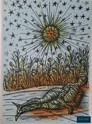 a picture of a drawing of a person laying on the ground