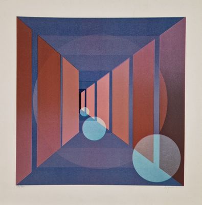 Bernard JARDEL (1932-1984) Composition cinétique LITHOGRAPHI…