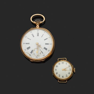 une montre de poche ancienne et une petite montre à chiffres romains
