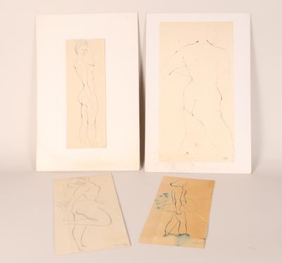 deux dessins représentant une femme et un homme sur un fond blanc
