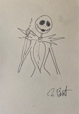 Tim Burton (Né en 1958) Dessin de type croquis à l'encre noi…