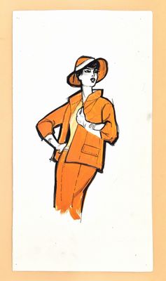 MODE / Grand dessin original vintage Années 70 par Dominique…