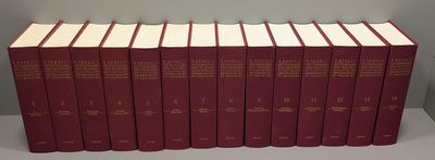 six livres rouges sont alignés sur une étagère