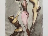un tableau représentant deux femmes en lingerie et une femme en robe