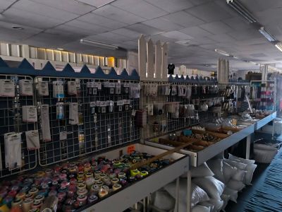 a large room with a lot of items on the shelves