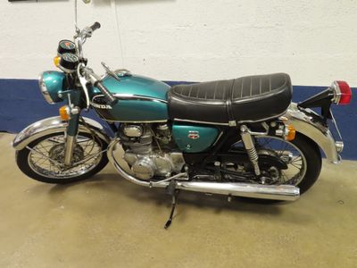 a motorcycle that is parked in a garage