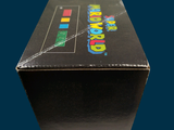 a black box with a game on it on a blue background