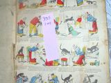 an old book with pictures of cats and dogs on it