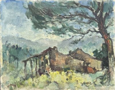 Georges NAVEZ (1890-1975) Ferme à la montagne