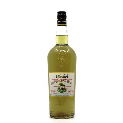 a bottle of whisky with a white label on a white background