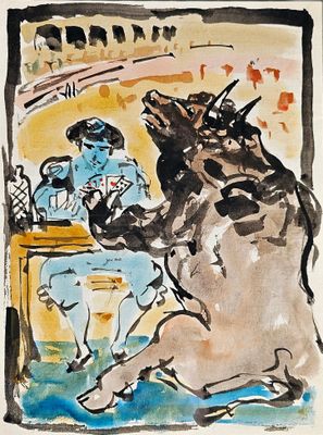 Pedro CREIXAMS (1983-1965) La partie de cartes.