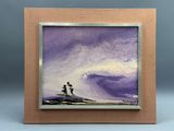 tableau représentant un homme et une femme sur une planche de surf, dans un cadre