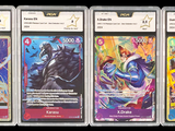 four different types of pokemon cards are displayed on a black background